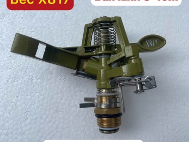 Béc X817 - Béc tưới phun mưa bằng đồng bán kính 8 -10 mét có thể điều chỉnh bán kính tưới